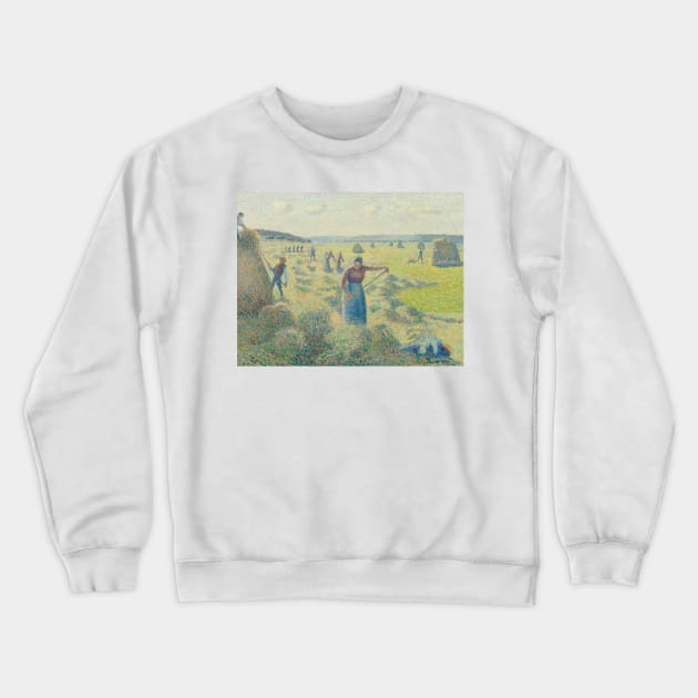 The Harvesting of Hay, Eragny by Camille Pissarro Crewneck Sweatshirt by Classic Art Stall